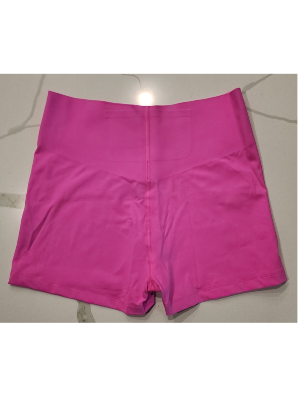 PINK Active Victoria’s Secret High Waist Bike Shorts Bright Hot Pink Size L NWT - Picture 2 of 8